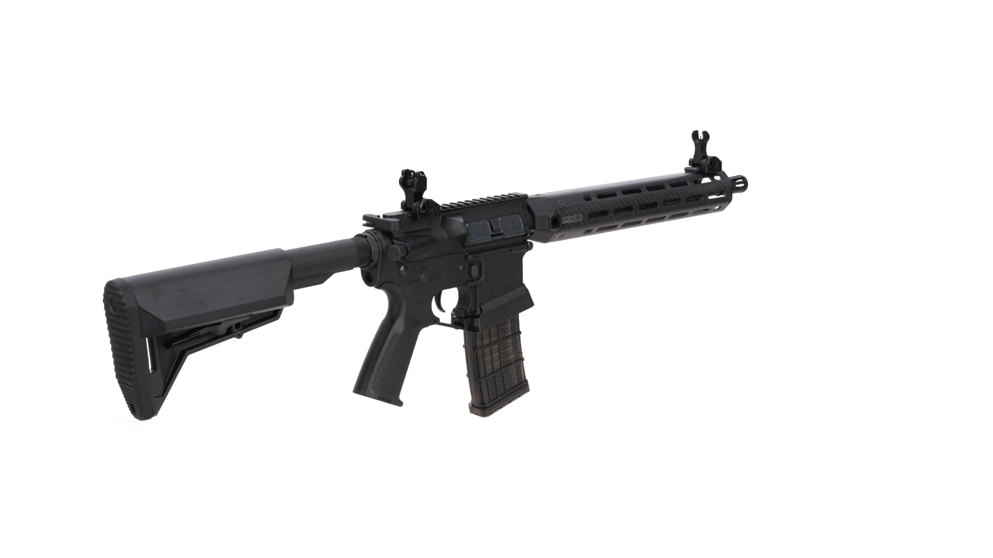 King Arms x Lancer Systems airsoft Carbine L15 LCH7 12" Real Carbon Black-4