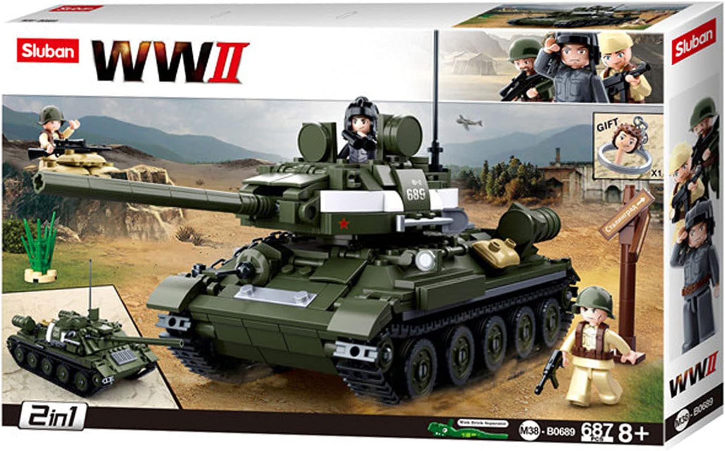 WWII Soviet T34 Medium Tank 2in1 - B0689