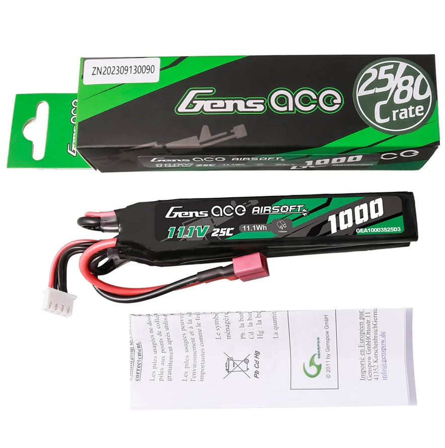 11.1V 1000mAh, 25C Li-Pol Battery T-Dean - Crane