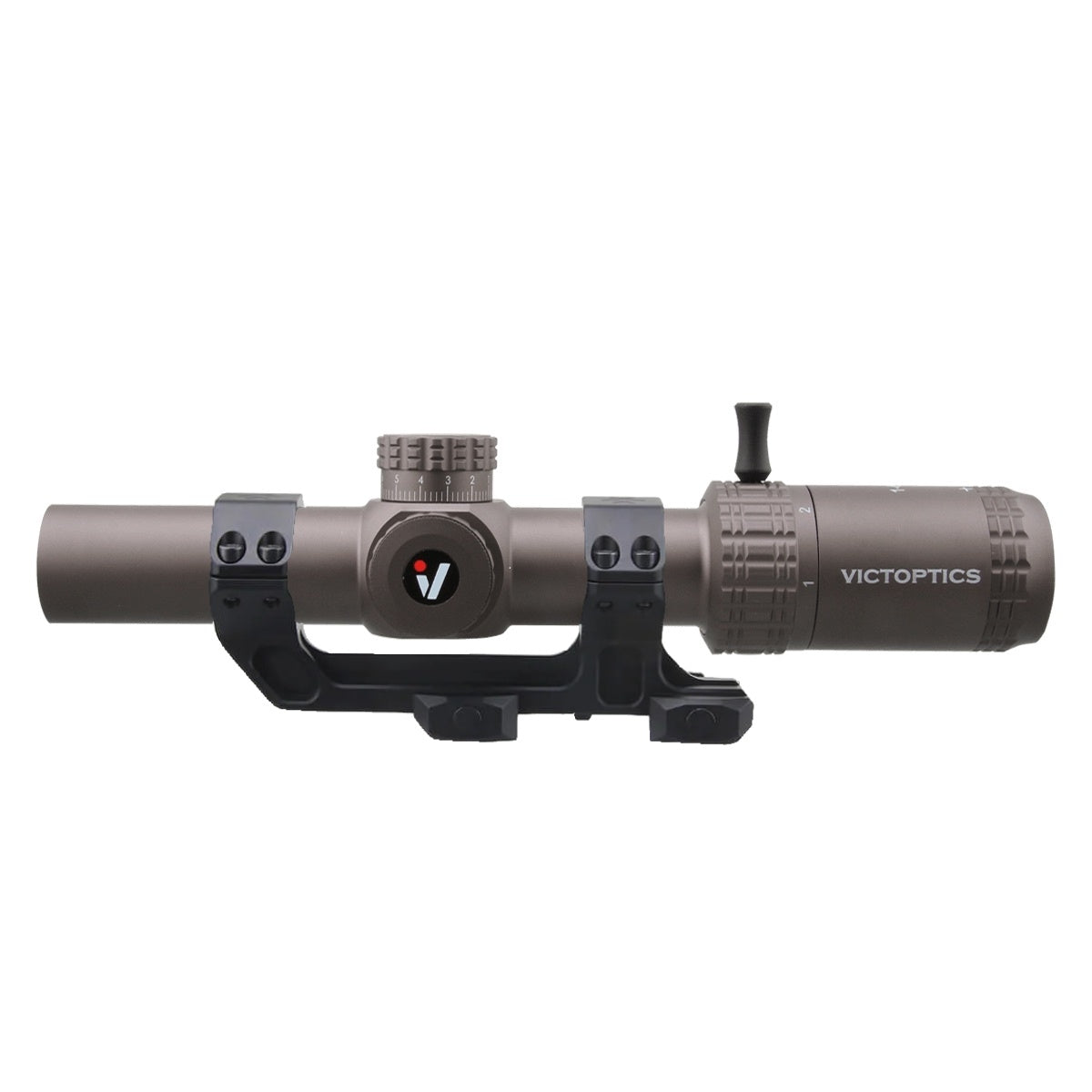 VictOptics LPVO Riflescope S6 1–6x24 plus One-Piece Mount - Brown