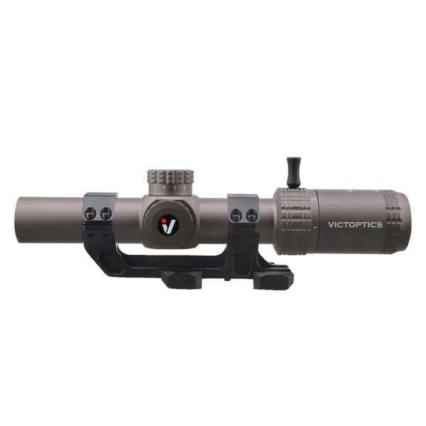 VictOptics LPVO Riflescope S6 1–6x24 plus One-Piece Mount - Brown