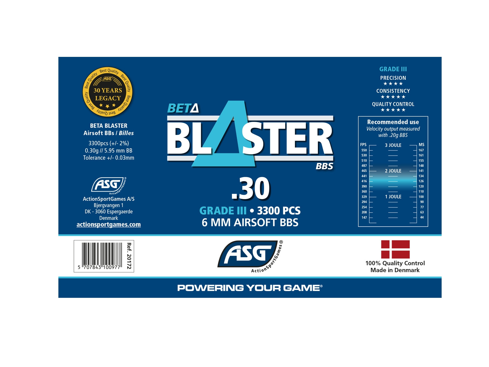 ASG BETA Blaster BBs 0,30g, 3300 BBs - White