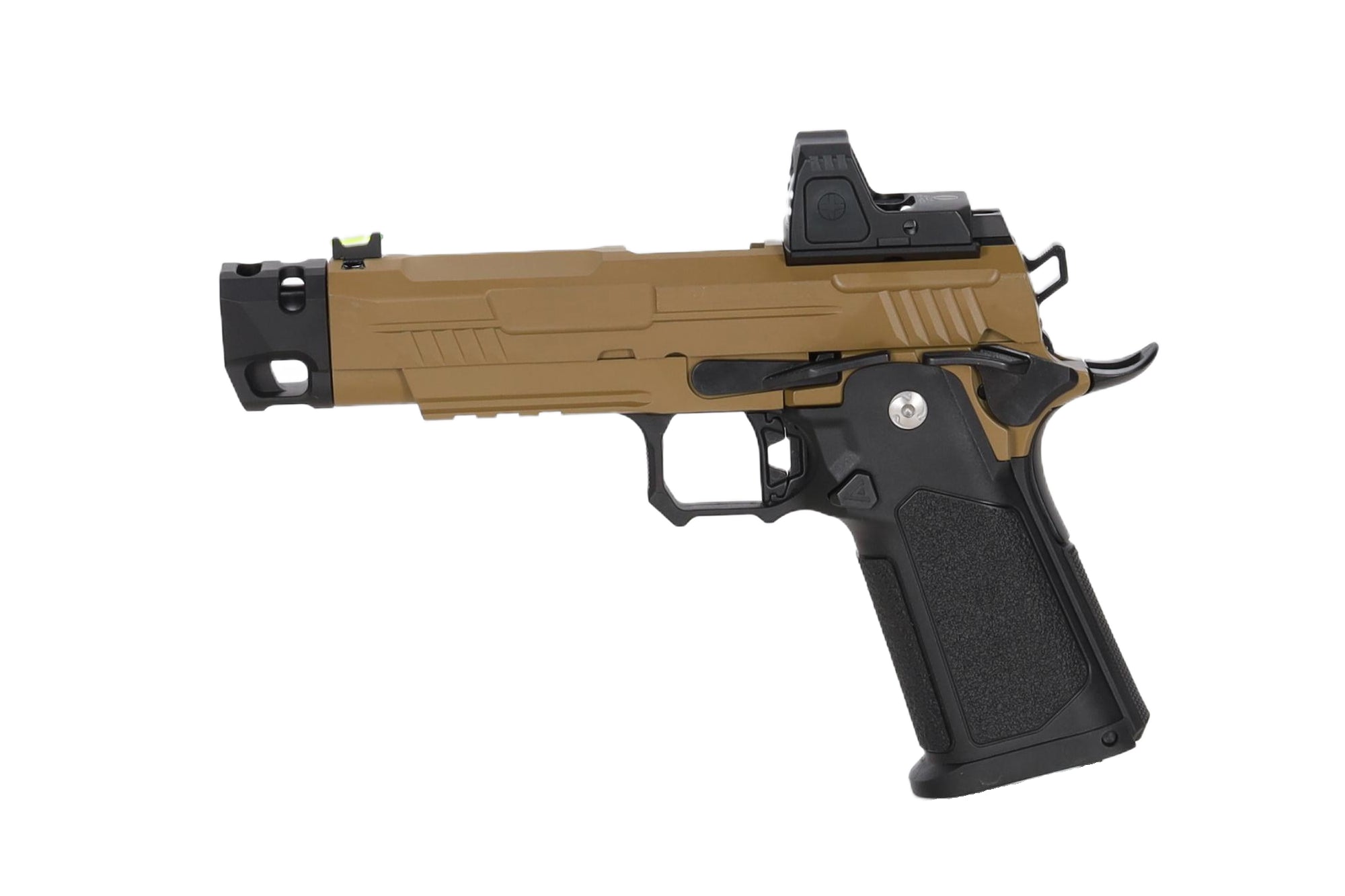 Vanguard 4.3" Hi-Capa GBB + red dot + Half-Tan compensator