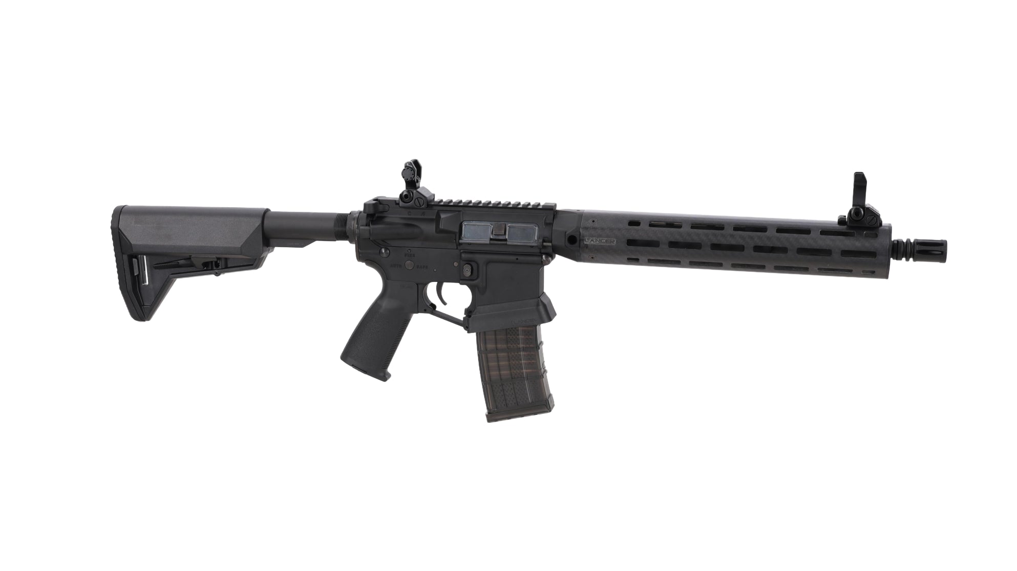 King Arms x Lancer Systems airsoft Carbine L15 LCH7 12" Real Carbon Black-5