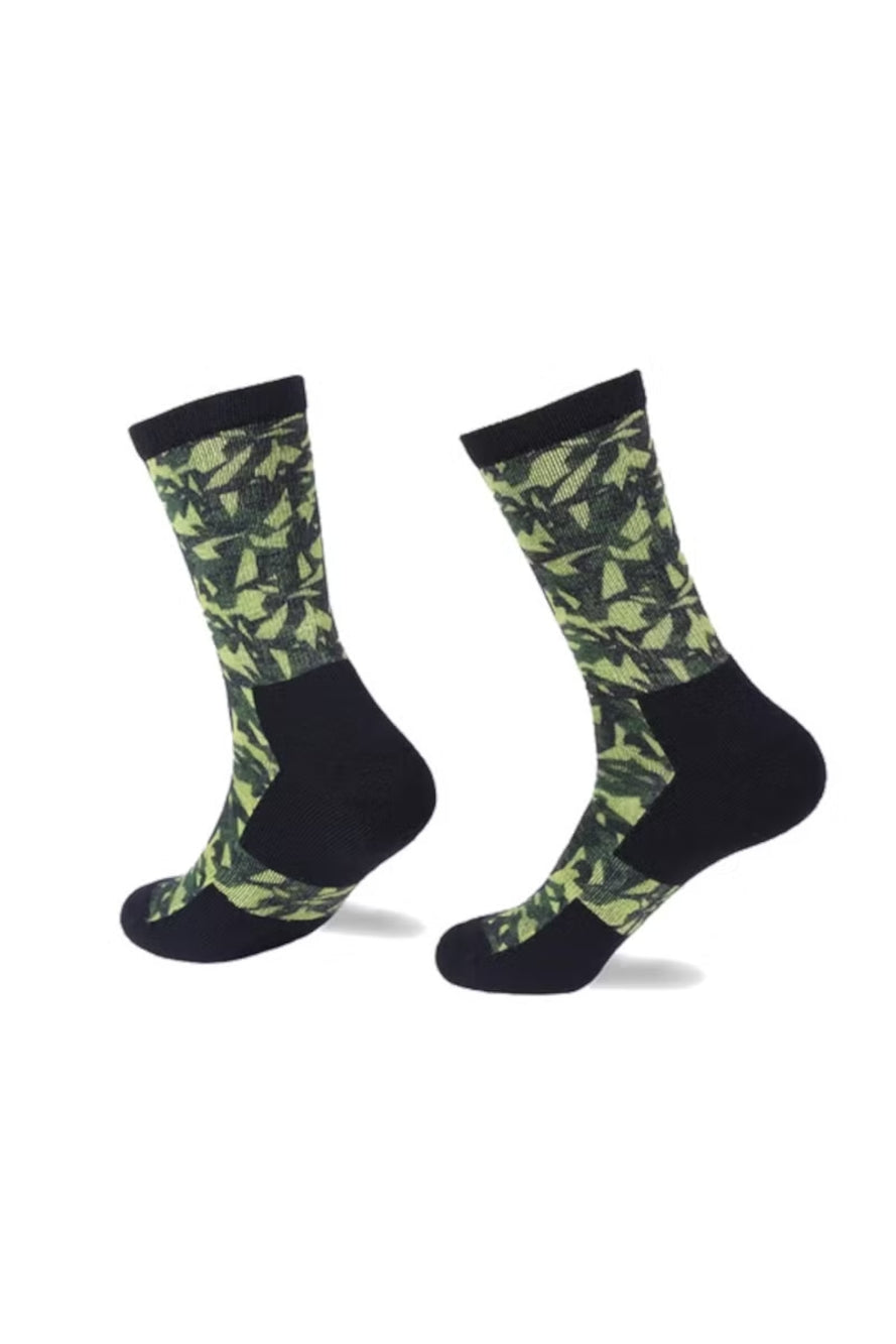 Na Giean BOULDER WAY MEDIUM CREW socks BWCM5002 HIGH SUMMER L (44-46) Black and green