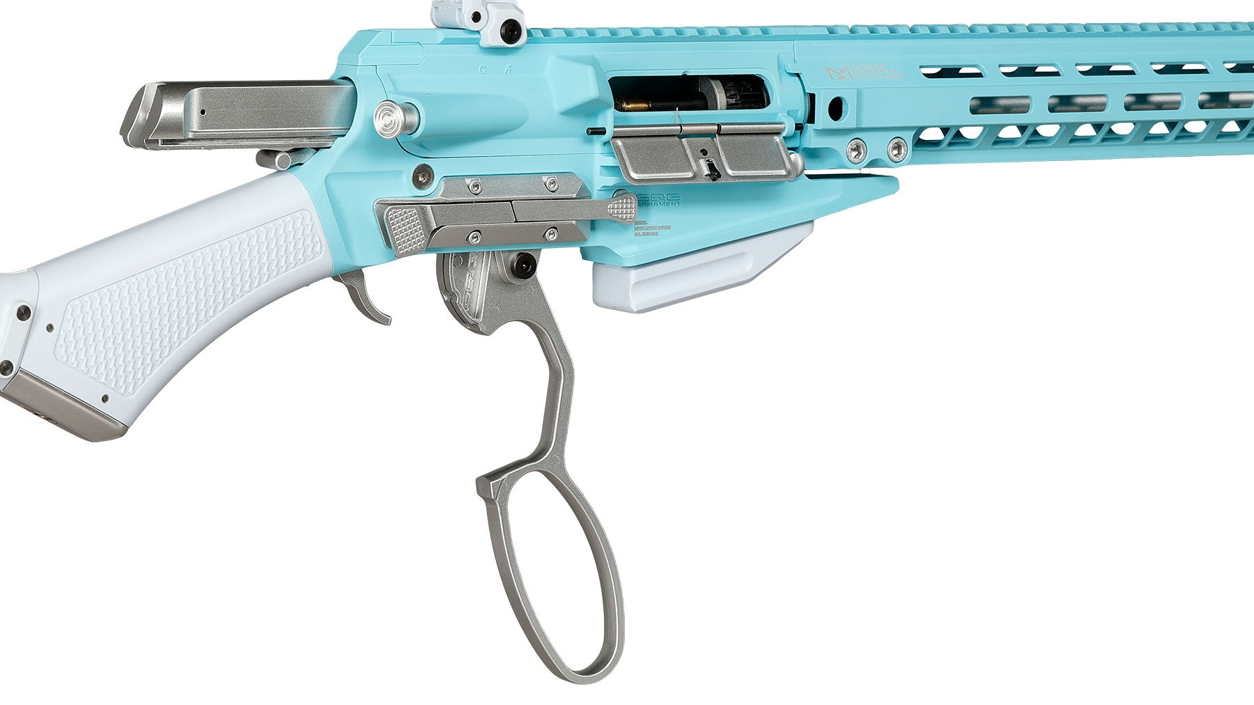 LevAR 15" GNB Airsoft Rifle - Blue / White