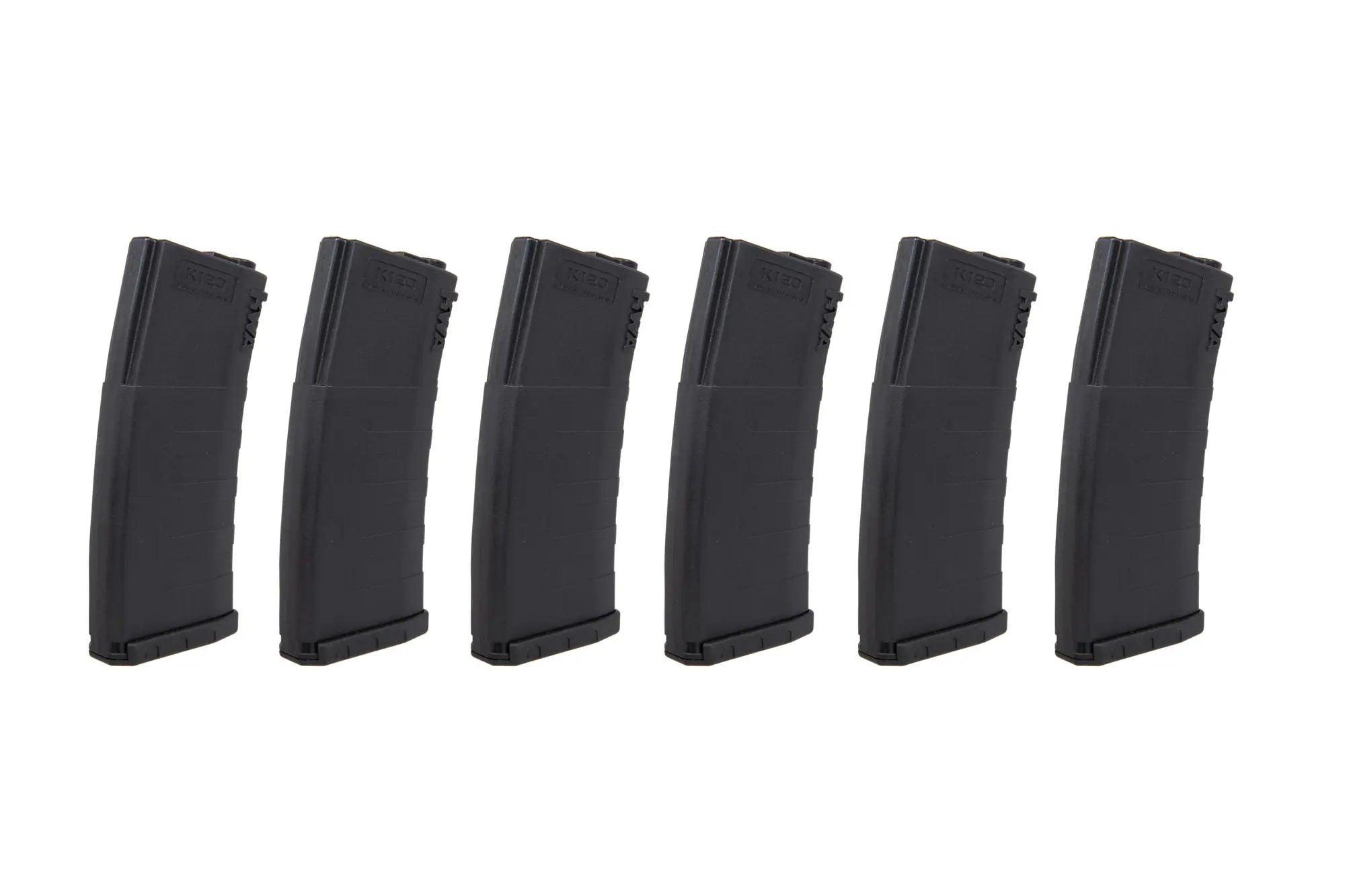 Set of 6 mid-cap KWA magazines for 120 BBs for M4/M16 replicas Black-1