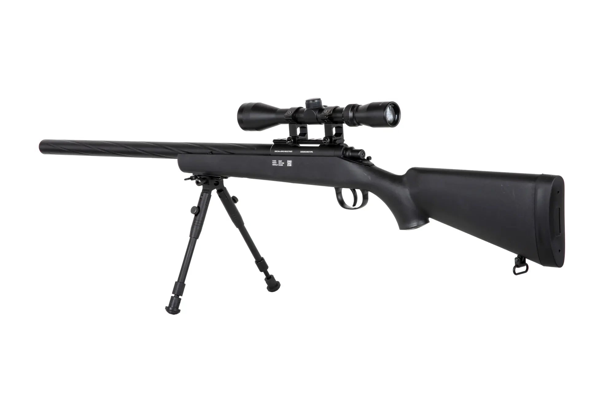 Specna Arms SA-S12 sniper airsoft rifle with scope and bipod Black-4