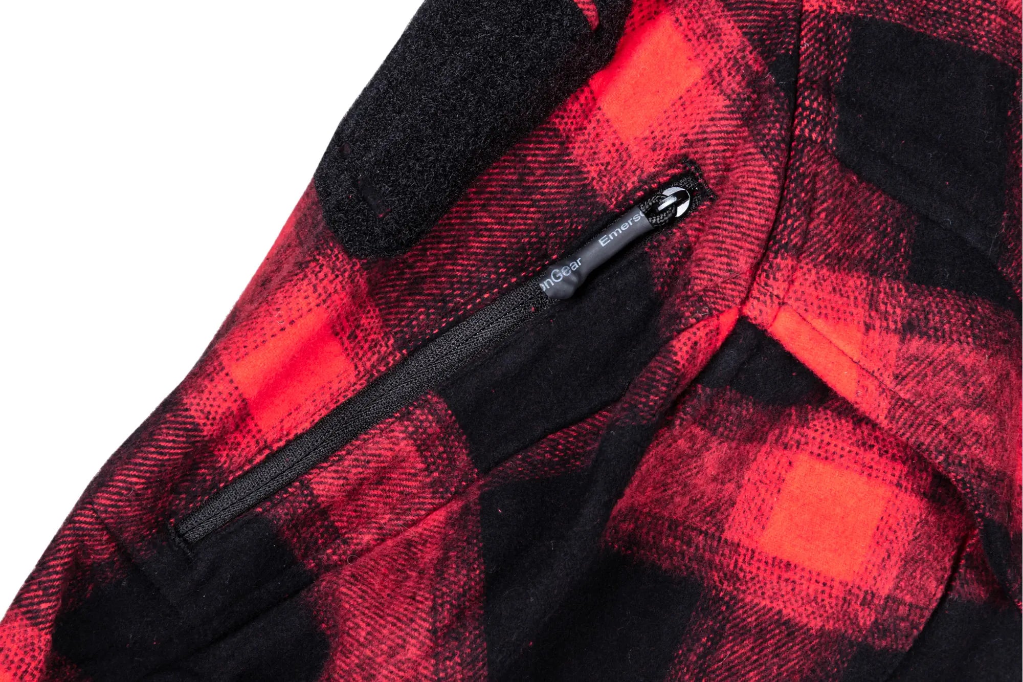 Emerson Gear Blue Label Longicorn Flannel Shirt Black and Red-4