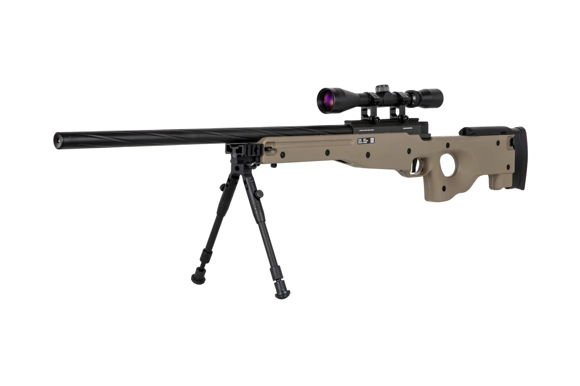 Specna Arms SA-S11 sniper airsoft rifle with scope and bipod Tan-2