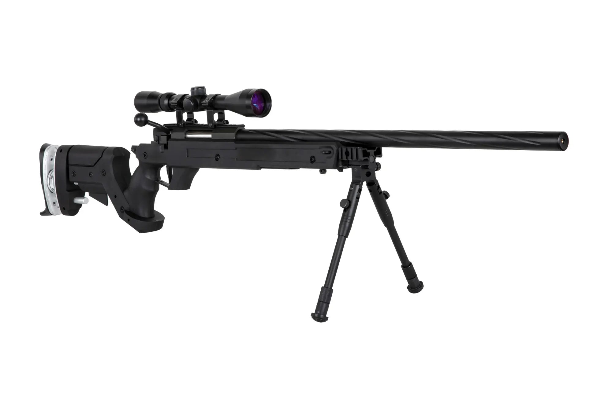 SA-S13 sniper airsoft rifle with scope and bipod - black-3