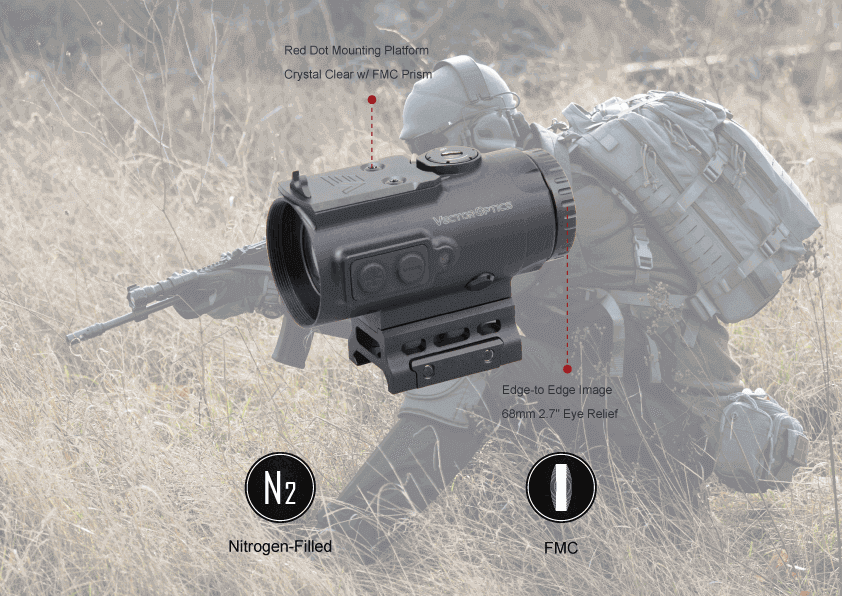 VO PARAGON 4×24 MINI Prism Scope with RUM(TM) HC Mount – Black