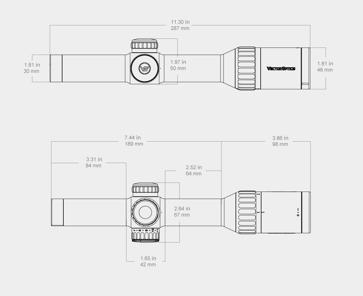 VO LPVO Riflescope CONTINENTAL X8 1–8×24 ED Fiber SFP with X-ACCU Mount – Black