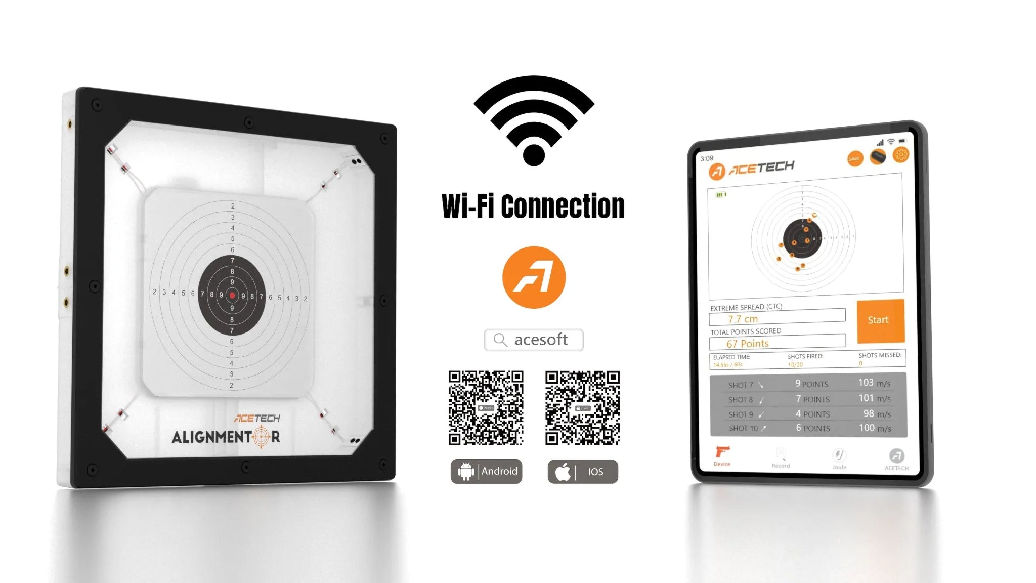 AceTech ALIGNMENTOR Electronic Smart Airsoft Target (26 × 21 cm)