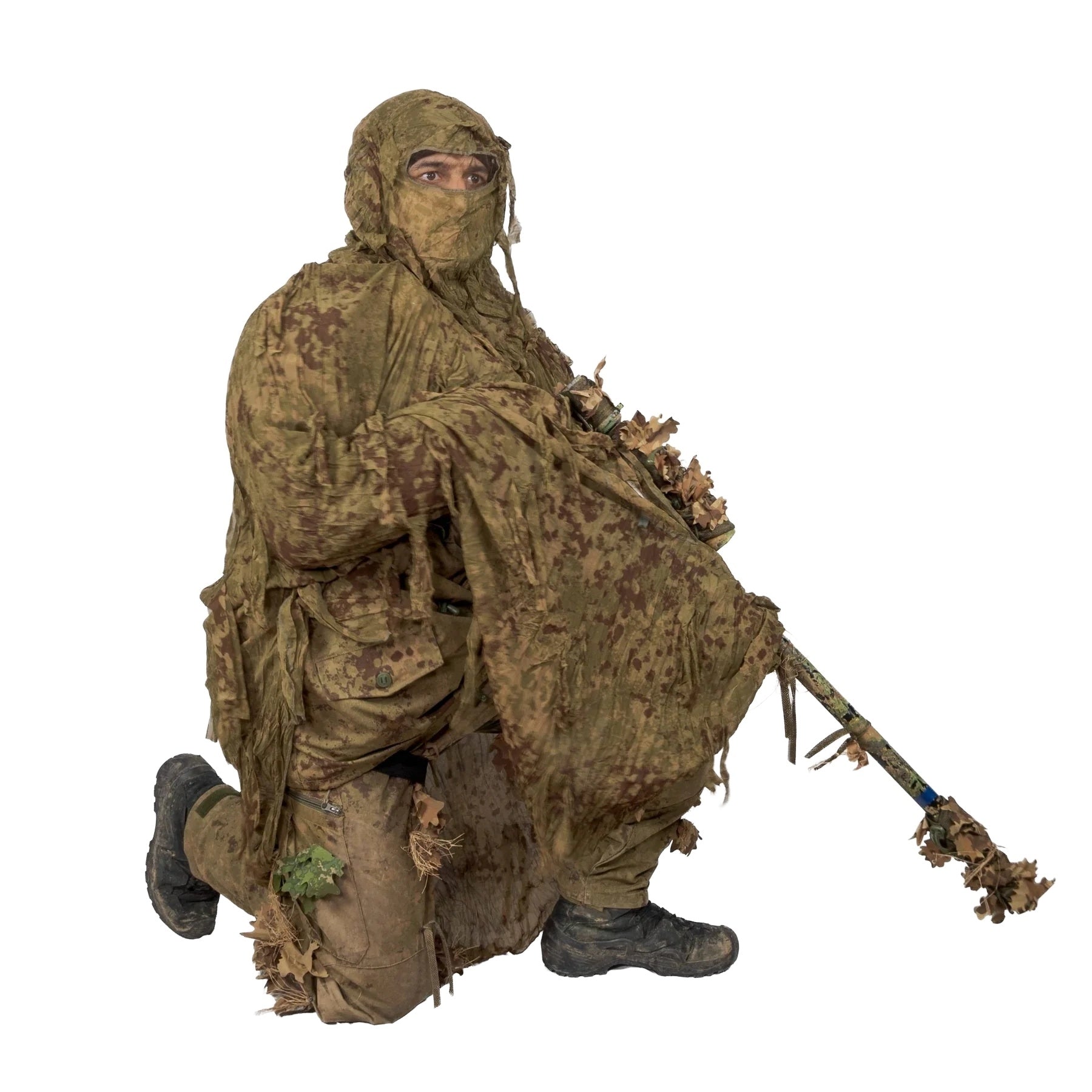 KMCS Ultra-Lite Ghillie Suit Camouflage Poncho – Brown