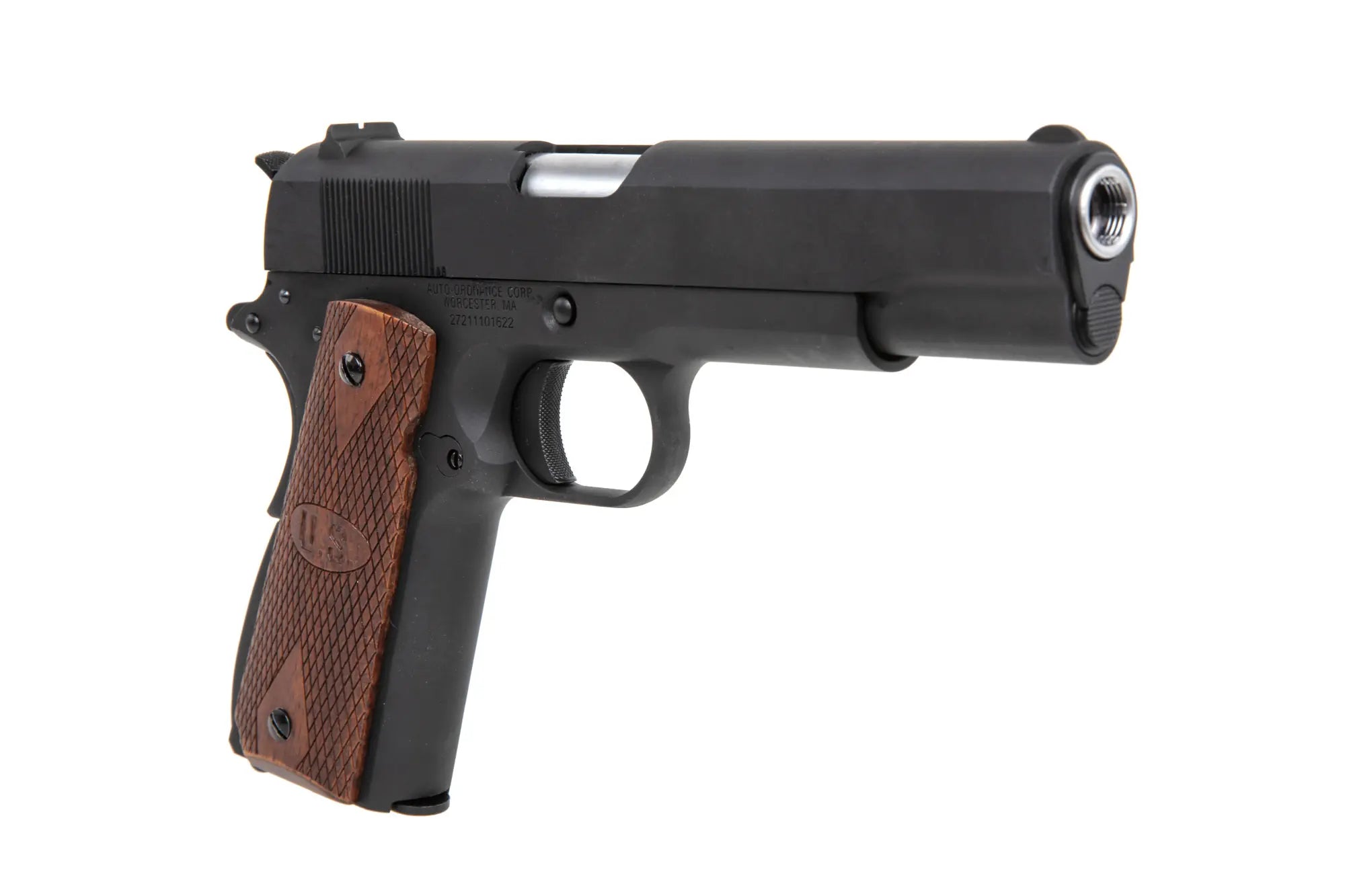 GBB CyberGun Auto Ordnance M1911A1 pistol - Matt Black Wood-3