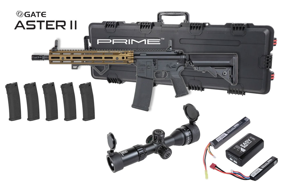 Specna Arms Daniel Defense SA-P28 Prime RIS III 12.5" Premium Airsoft Bundle - Rifle, Optic, Batteries, Magazines and Case