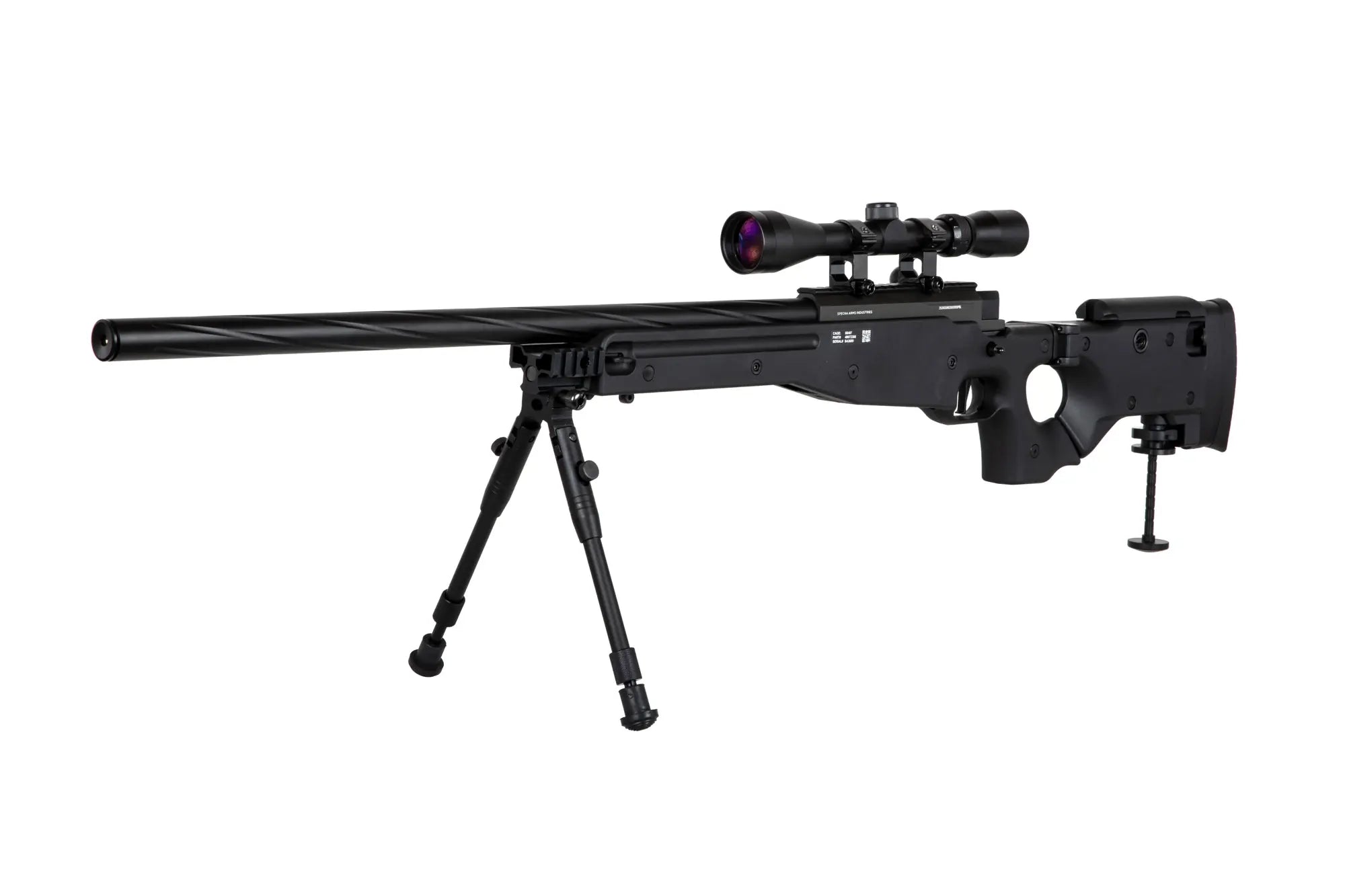 Specna Arms SA-S14 sniper airsoft rifle with scope and bipod Black-3