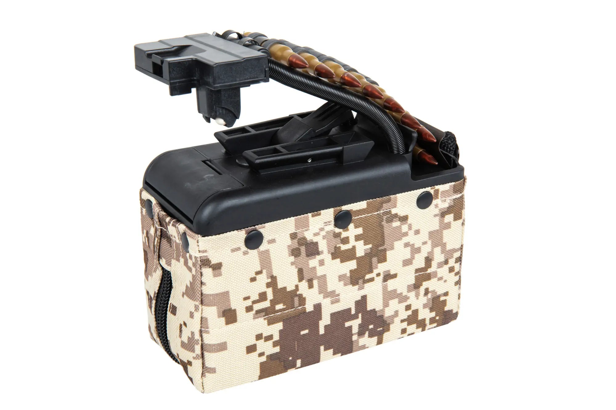 A&K electric box magazine for 2000 BBs for M249 replicas with Digital Desert ammunition imitation-1