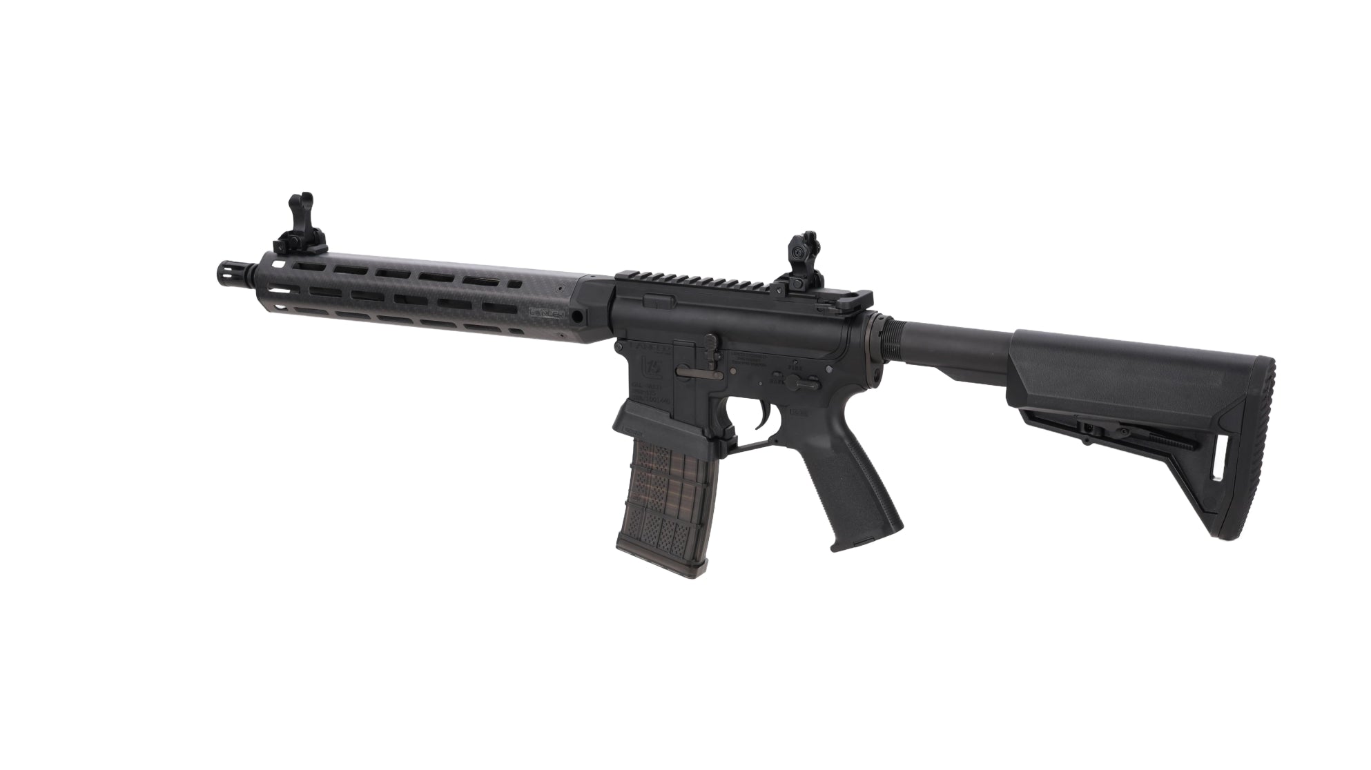 King Arms x Lancer Systems airsoft Carbine L15 LCH7 12" Real Carbon Black-6
