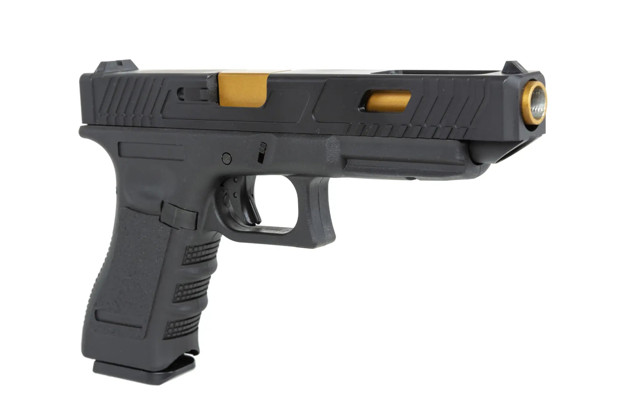 E&amp;C EC-1202 airsoft pistol Black and gold-5