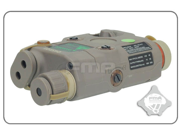 FMA AN/PEQ15 LA-5 Upgrade Version (LED Flashlight, Green / IR Laser) - Tan