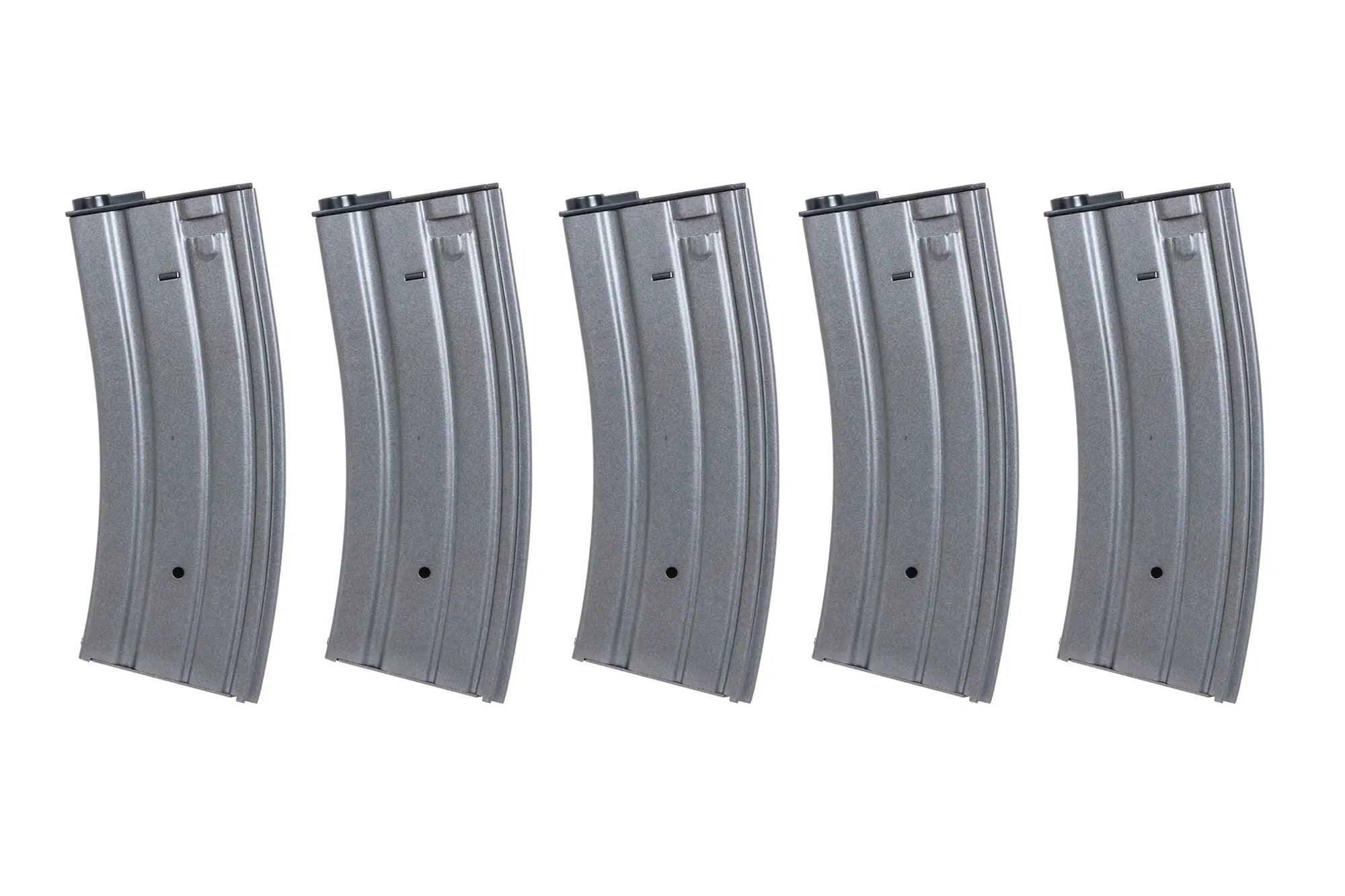 Set of 5 metal real-cap magazines 30 rounds Grey