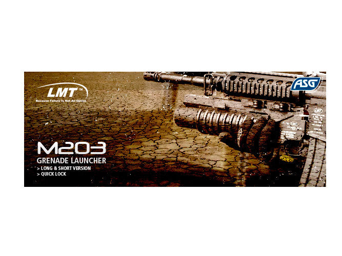 ASG LMT M203 Short Grenade Launcher for 40mm Grenades, QD Mount - Black