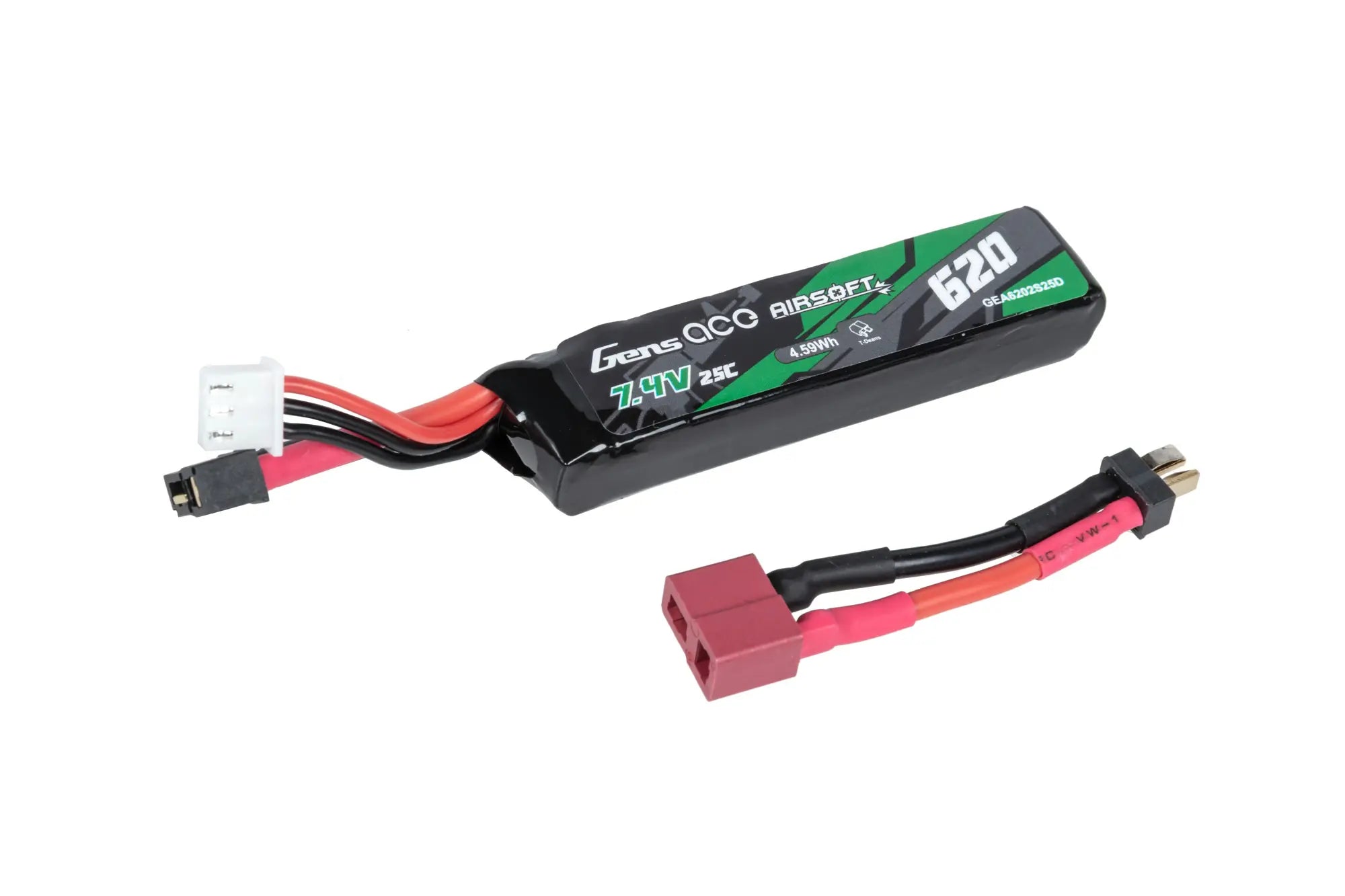 GensAce 620 mAh 25C 7.4V T-Deans mini Li-Po Battery