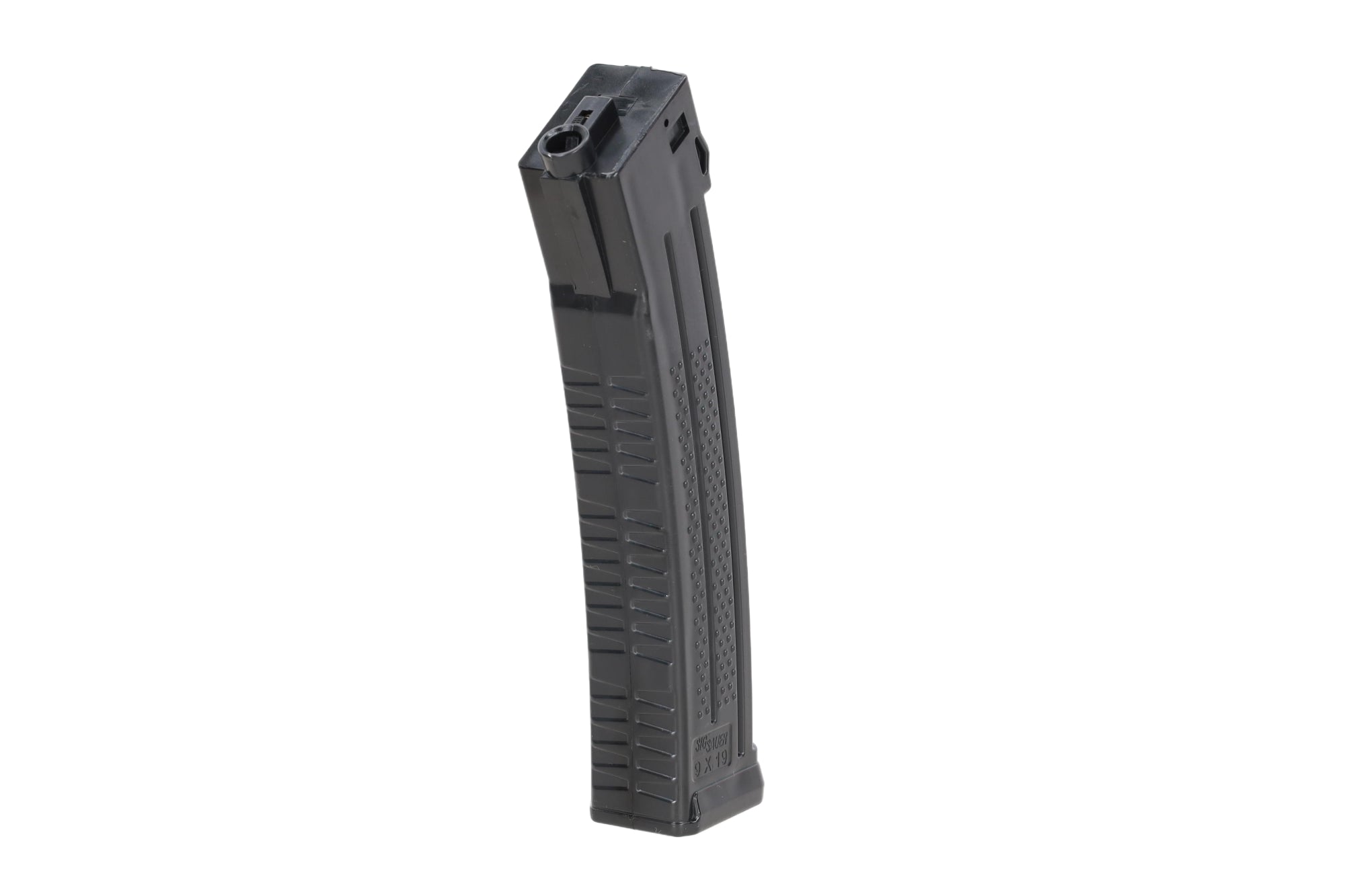 Mid-cap 100 round King Arms x Sig Sauer magazine for MPX-K replicas Black-1