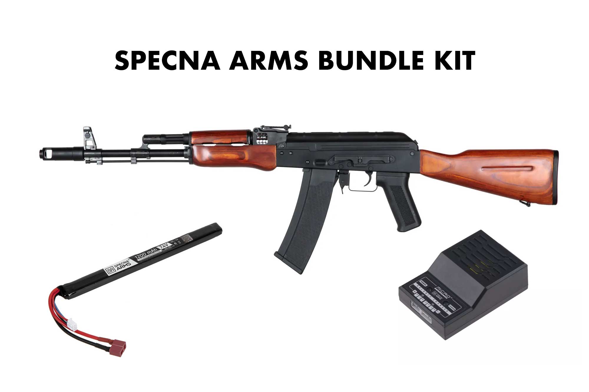 Bundle Airsoft AK74 Rifle + Battery and Charger