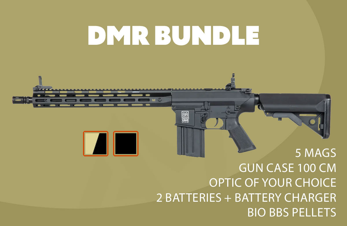 Specna Arms SA-E35 EDGE Kestrel Airsoft DMR Bundle - Rifle, Optic, Batteries, Magazines and Case