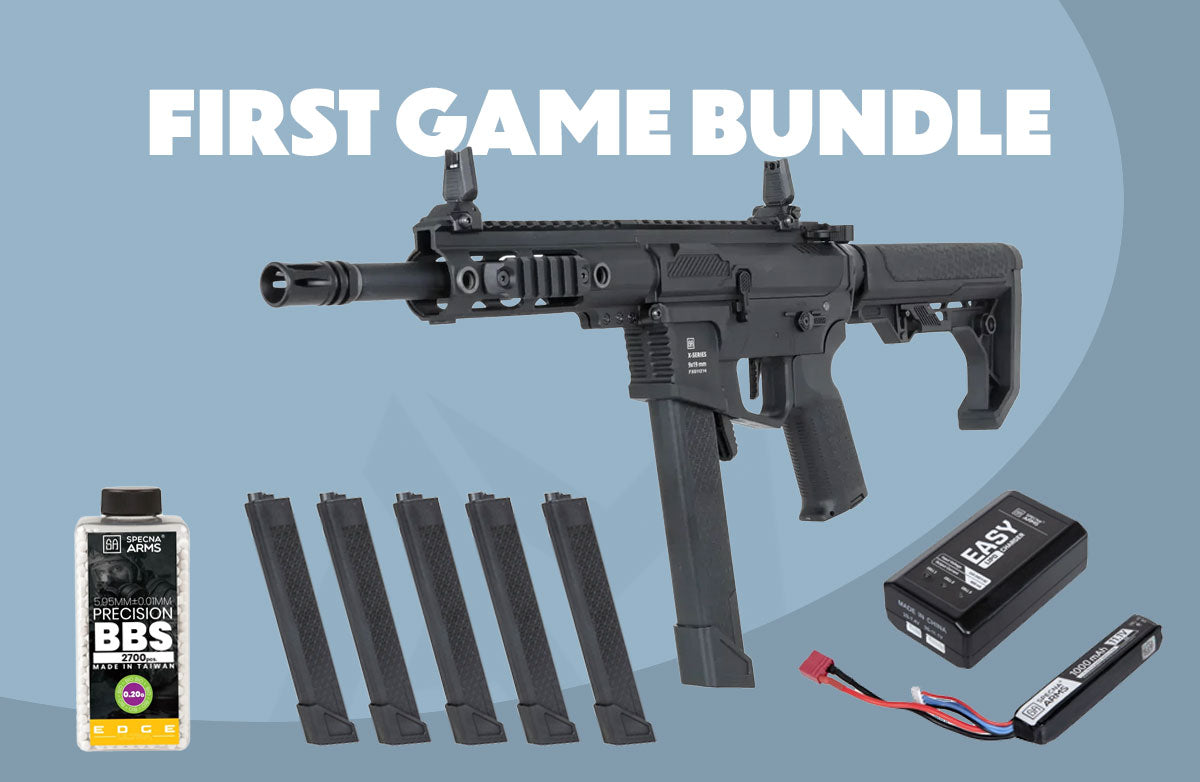 Specna Arms SA-FX01 FLEX First Game Airsoft Bundle - Rifle, Charger, Battery and BBs
