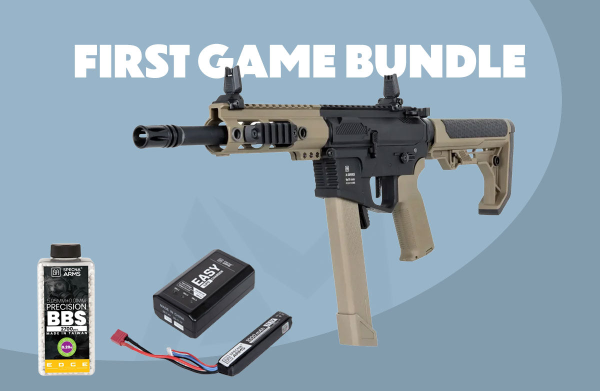 Specna Arms SA-FX01 FLEX First Game Airsoft Bundle - Rifle, Charger, Battery and BBs