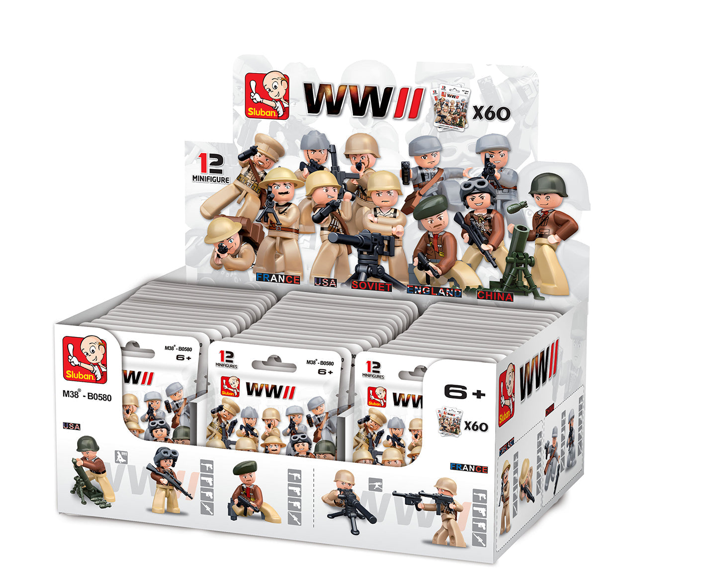 WWII Mini Figures - box of 60 - B0580