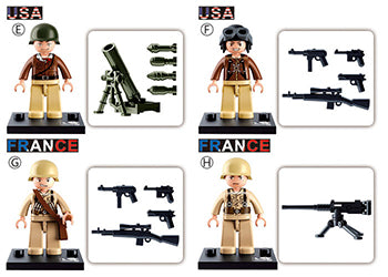WWII Mini Figures - box of 60 - B0580