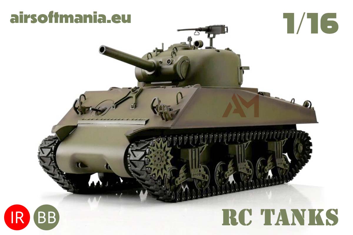 1/16 RC M4A3 Sherman green BB+IR