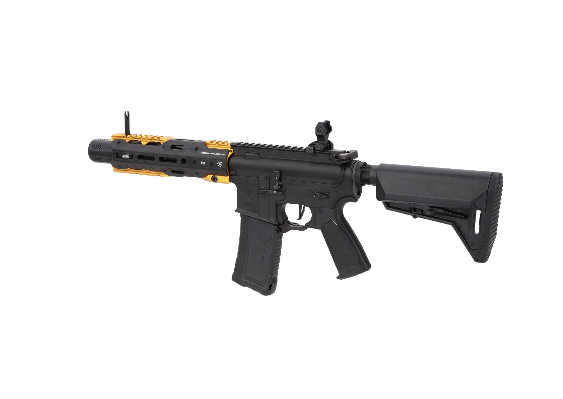 King Arms x Strike Industries Sentinel GRIDLOK® 8.5" Aster SE ETU Black and Gold airsoft Carbine-13