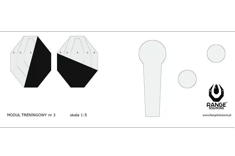 Range Solutions Drill-3 Shooting Targets - 50 pcs.