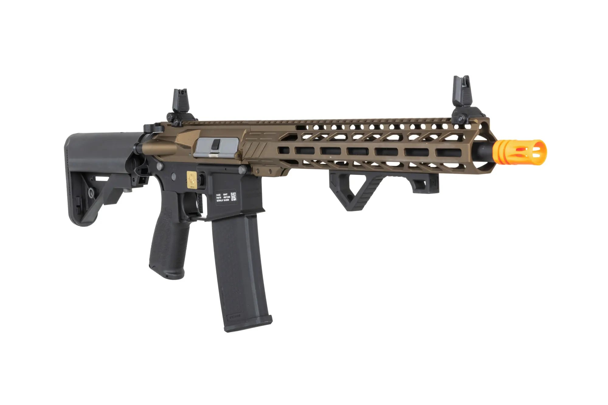 RRA SA-E24 HAL ETU Chaos Bronze Airsoft Replica with orange flash hider