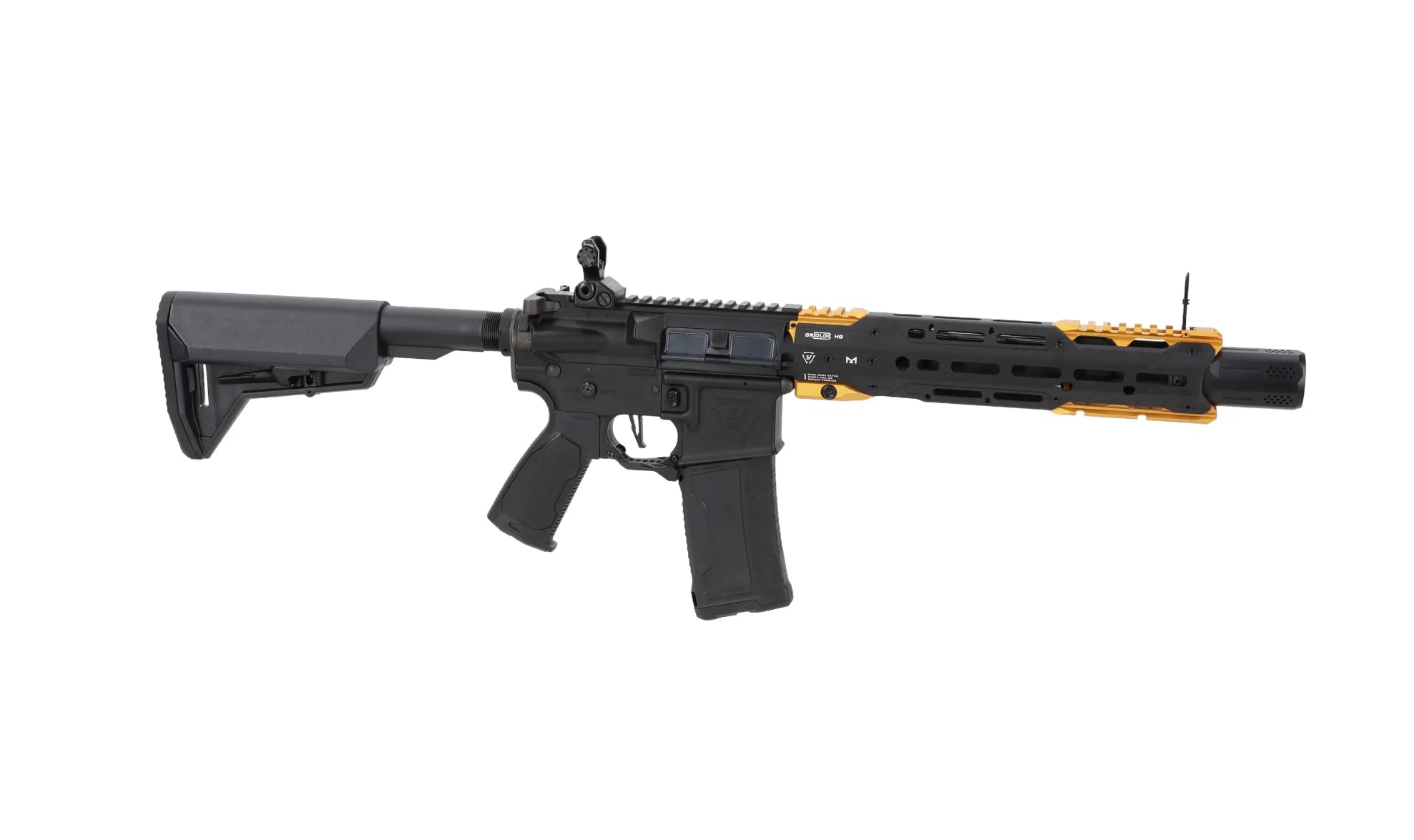 King Arms x Strike Industries Sentinel GRIDLOK® 11" Aster SE ETU Black and Gold airsoft Carbine-15