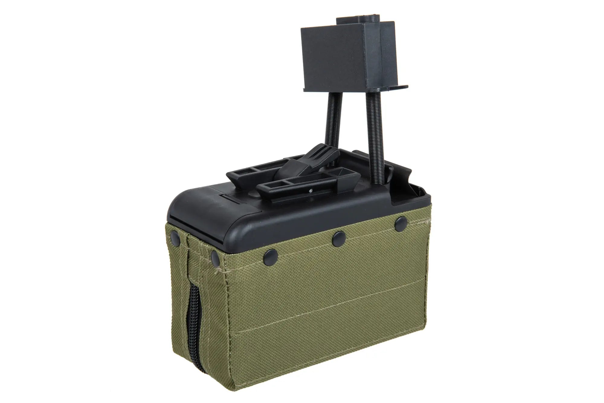 A&K electric box magazine for 2000 BBs for M249 replicas Olive Green-1