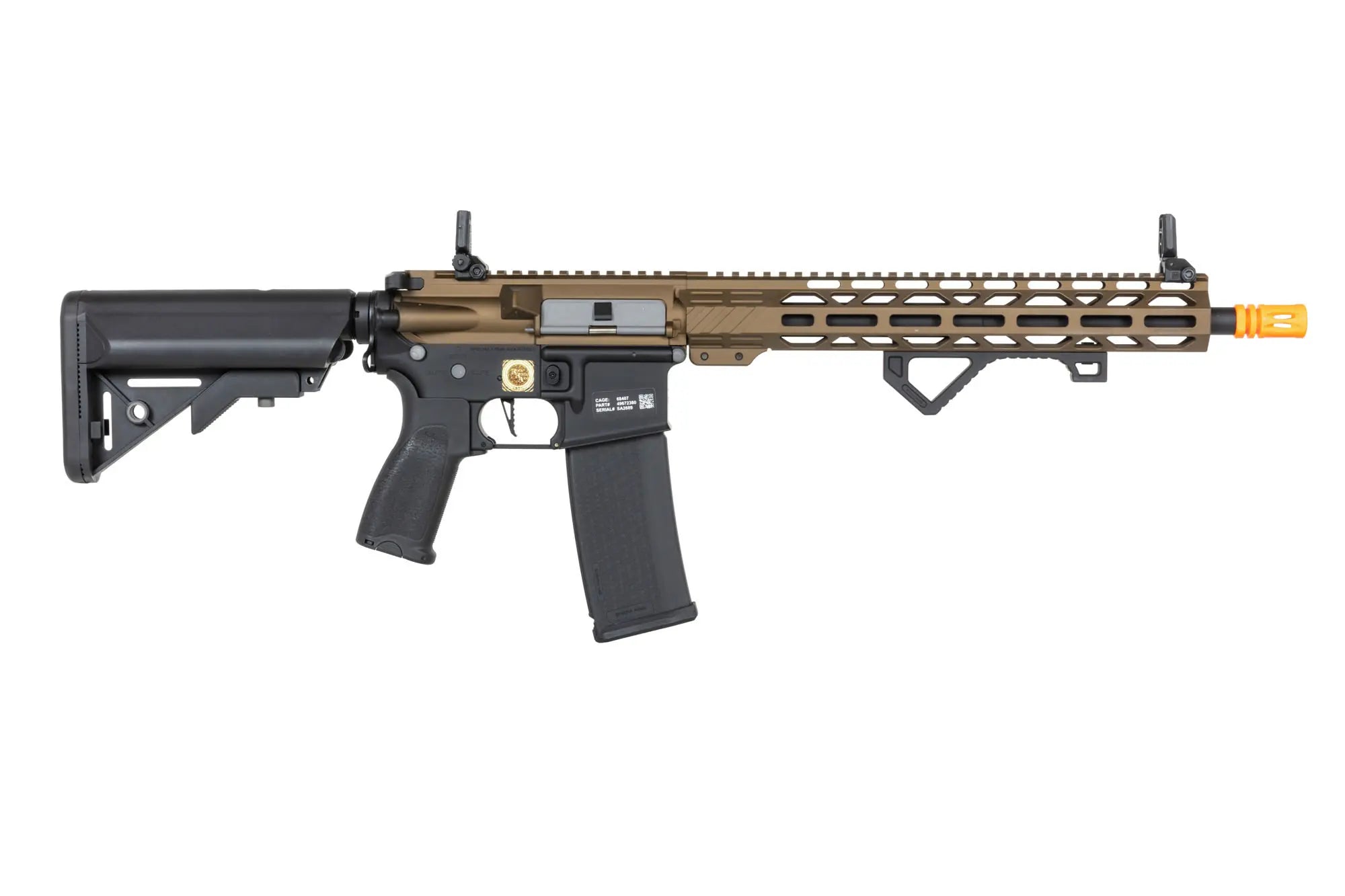 RRA SA-E24 HAL ETU Chaos Bronze Airsoft Replica with orange flash hider