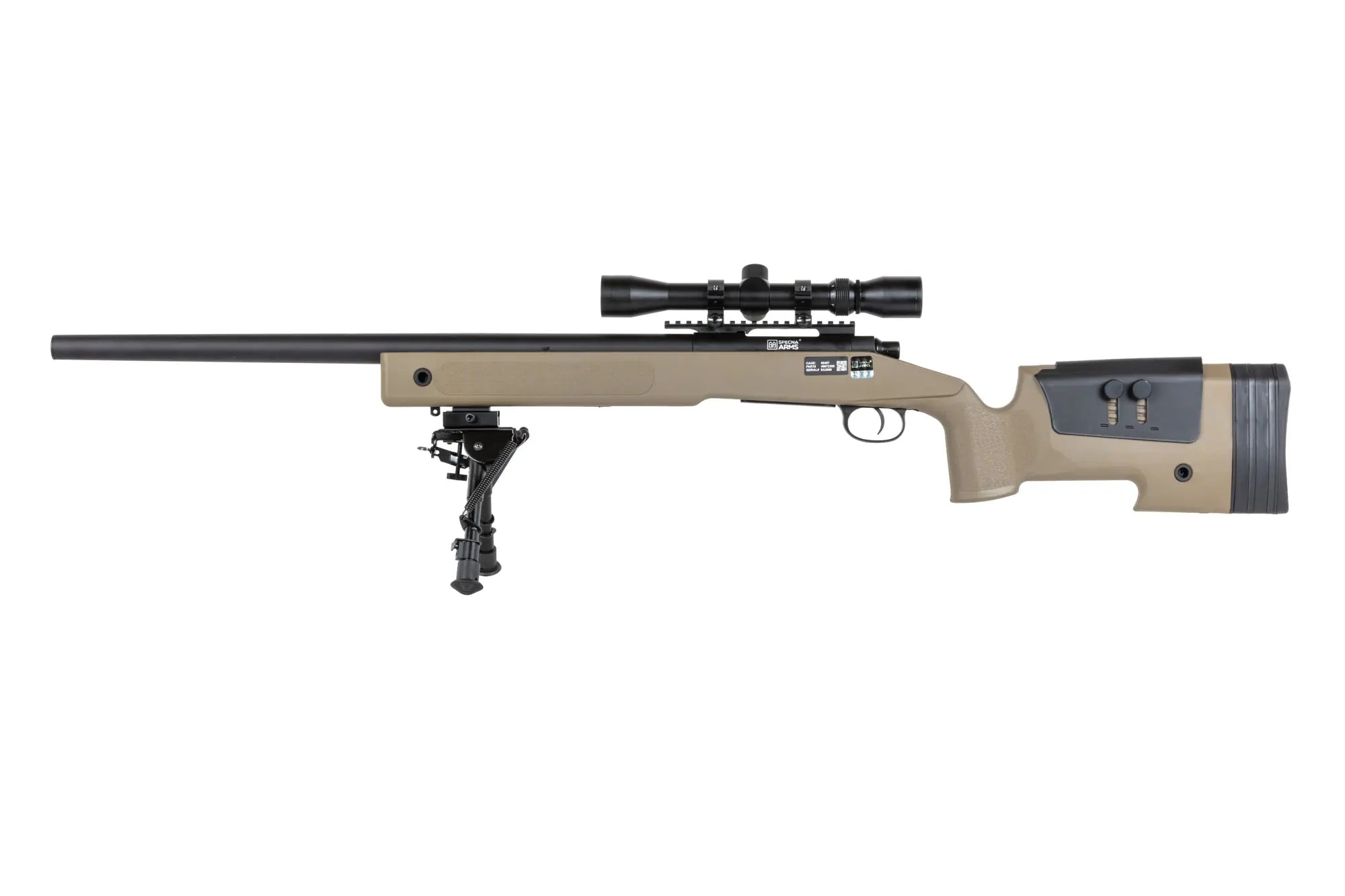 Specna Arms SA-S02 CORE™ High Velocity airsoft Selector Rifle with scope and bipod Upgraded Tan-8