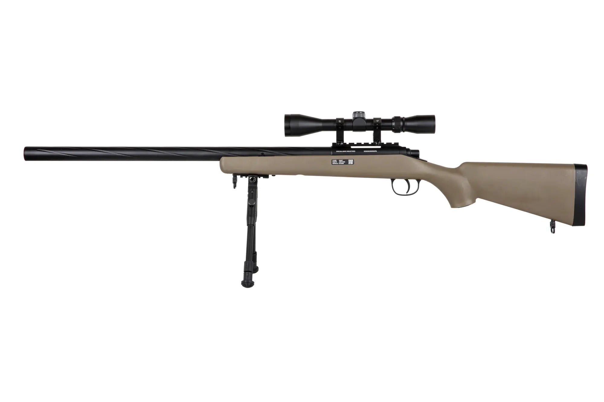 Specna Arms SA-S12 sniper airsoft rifle with scope and bipod Tan-4