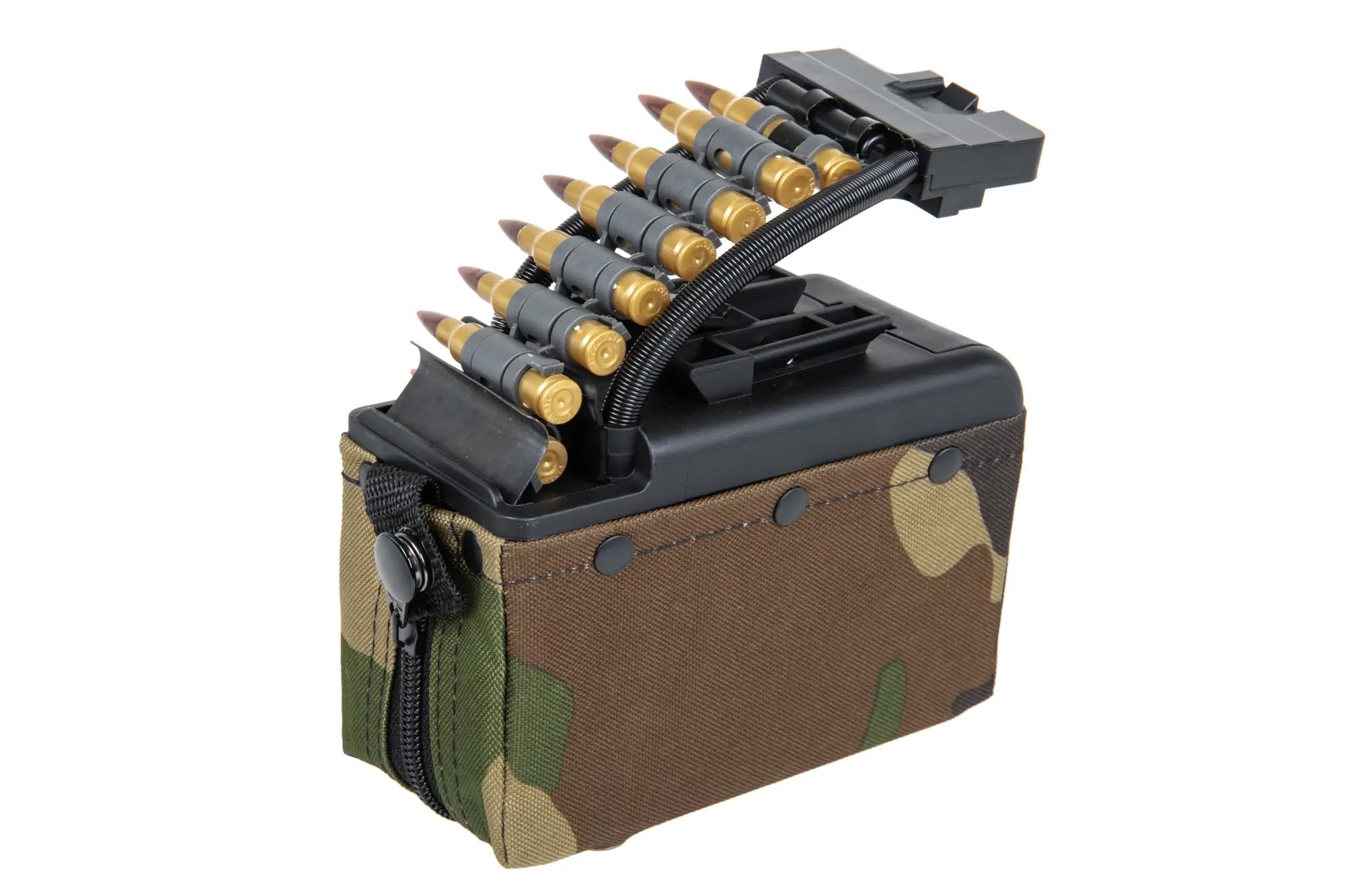 A&K electric box magazine for 2000 BBs for M249 type replicas with Woodland ammunition imitation-2