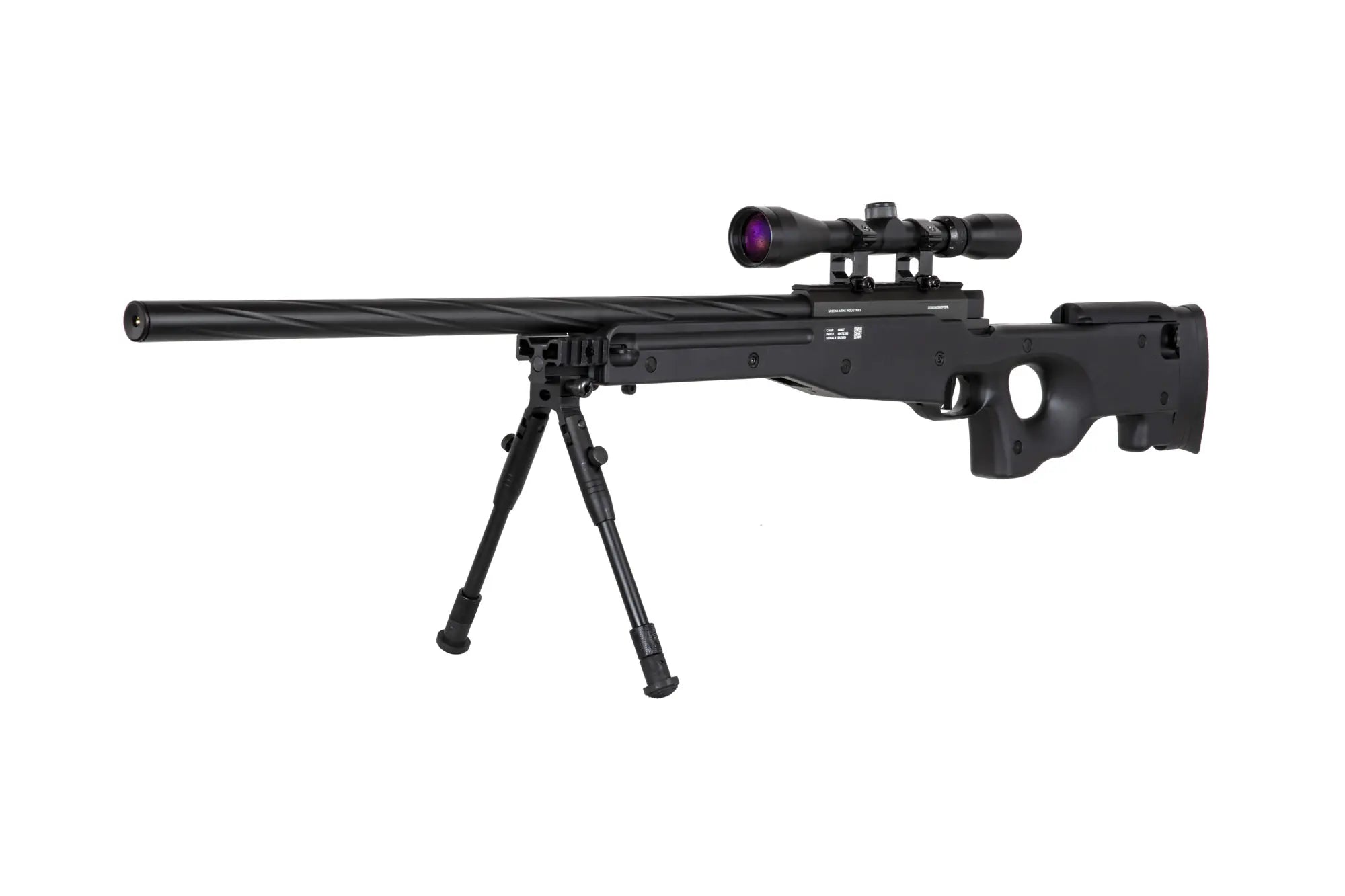 Specna Arms SA-S11 sniper airsoft rifle with scope and bipod Black-3