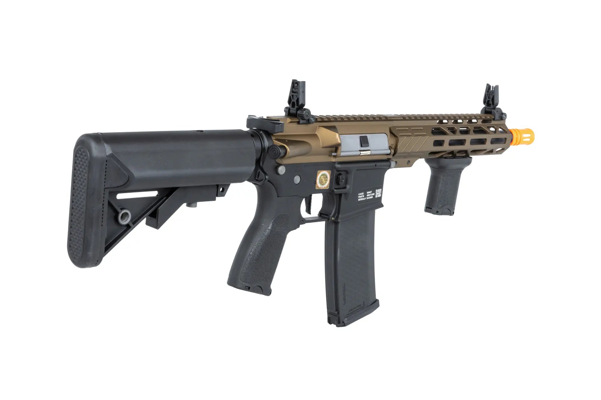 RRA SA-E25 HAL ETU Chaos Bronze Airsoft Replica with orange flash hider