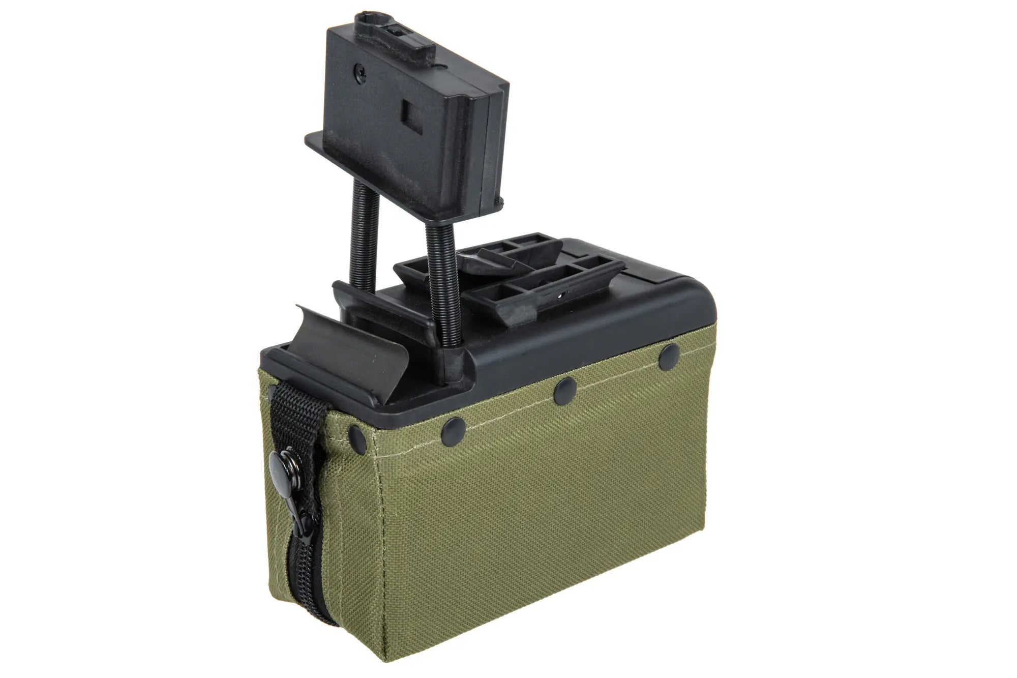 A&K electric box magazine for 2000 BBs for M249 replicas Olive Green-2