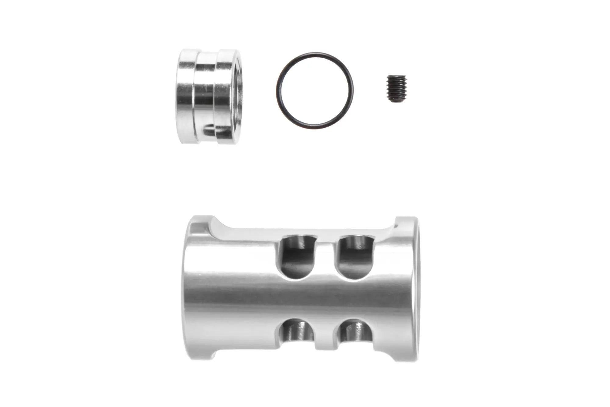 TTI Airsoft type A compensator for AAP01 14 mm CCW replicas Silver-1